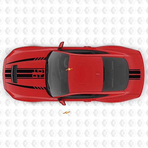 GT Symmetrische Muscle Stripes Motorkap Kofferbak Vinyl Decals Stickers voor Ford Mustang 1
