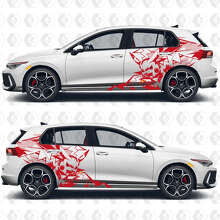 Pikachu Bliksem Abstracte Grafische Vinyl Deur Achterpaneel Decal Stickers voor Volkswagen Golf 2