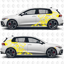 Pikachu Bliksem Abstracte Grafische Vinyl Deur Achterpaneel Decal Stickers voor Volkswagen Golf 3
