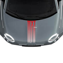 Aangepaste Tekst Gradient Strepen Motorkap Decal Sticker Graphics voor Fiat 500 3