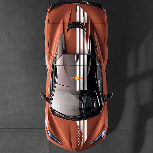 US-vlag bovenzijde strepen vinyl decal kit voor Chevrolet Corvette C8