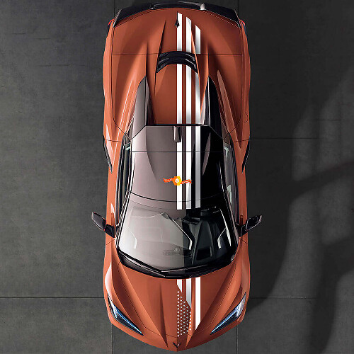 US-vlag bovenste strepen motorkap dak kofferbak vinyl decal sticker voor Chevrolet Corvette C8 2020-heden