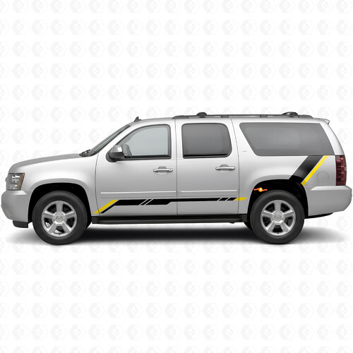 Stijgende Accent Deur- & Achterkwart Vinyl Strepen voor Chevrolet Suburban GMT900 2007-2014_1