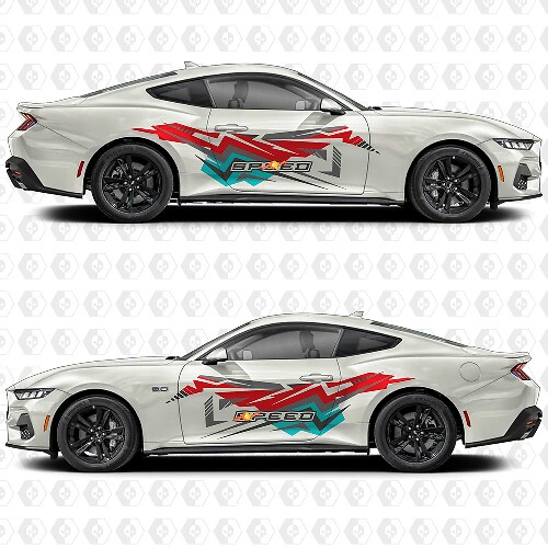 Abstract Speed Art Zijdeur Vinyl Decal Sticker Graphics voor Musclecar Musclecarmodel 1