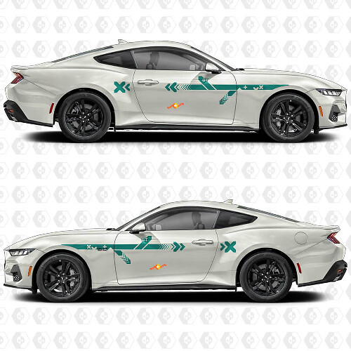Lijnen Strepen Zijdeur Vinyl Decals Stickers voor Ford Mustang