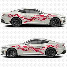 Digitale Pixelstreep Zijdeurs Vinylstickers voor Ford Mustang 2