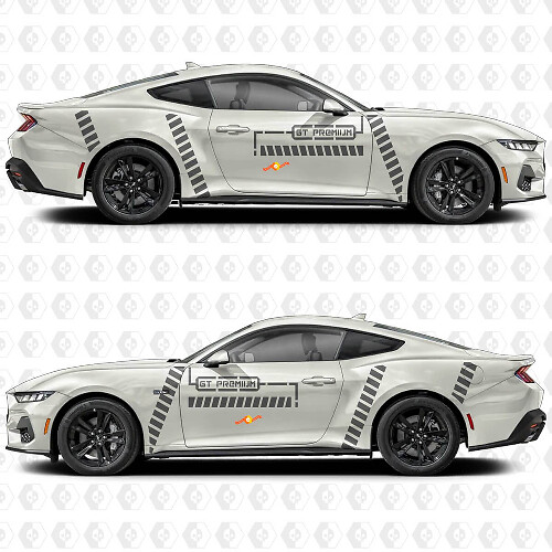 GT Premium Industrial Line Zijdeur Vinyl Decals Stickers voor Ford Mustang 1