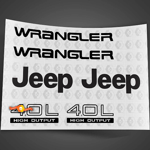 4.0L set Stickers Decals voor JEEP WRANGLER