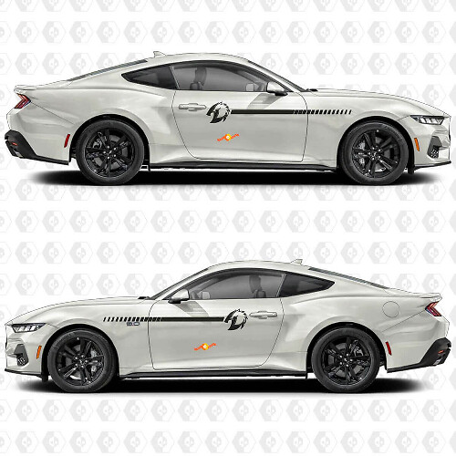 Horse Shadow Side Stripes Vinyl Decal Set voor Musclecar Musclecarmodel