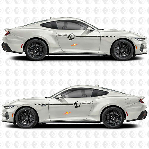 Paardenschaduwsstreep zijdeur vinyl sticker graphics voor Musclecar Musclecarmodel