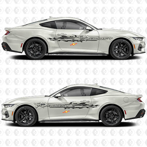 Eco Boost Urban Street Style Stripe Zijdeur Vinyl Decals Stickers voor Ford Mustang