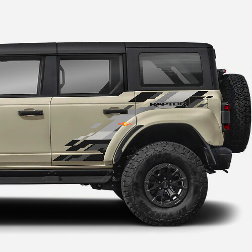 Vinyl Decal Sticker Graphics Kit Achterzijpaneel passend voor Ford Bronco Raptor Stijl id=17804