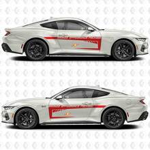 Bronzen Uiterlijk Pakket Negatieve Ruimte Streep Zijdeur Vinyl Decal Sticker Stickers voor Ford Mustang 3