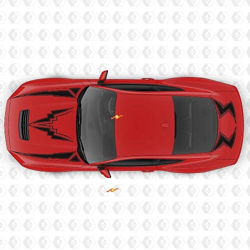 Lightning Bolt Stripe Motorkap en Kofferbak Vinyl Decal Sticker Graphics voor Ford Mustang