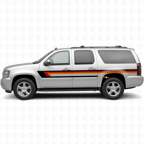 Retro bovenste riemlijn deur- en achterhoek vinyl strepen voor Chevrolet Suburban GMT900 2007-2014