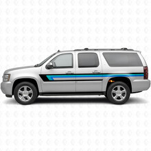 Retro bovenste riemlijn deur- en achterhoek vinyl strepen voor Chevrolet Suburban GMT900 2007-2014_2