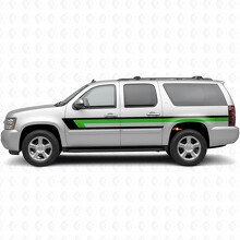 Retro bovenste riemlijn deur- en achterhoek vinyl strepen voor Chevrolet Suburban GMT900 2007-2014_3