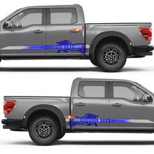 Amerikaanse Vlag Geïntegreerde Zijdeuren Vinyl Decal Sticker voor Ford F-150 2