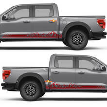 Mountain Range Graphic Zijkanten Deuren Rocker Panel Vinyl Decal Sticker voor Ford F-150 2