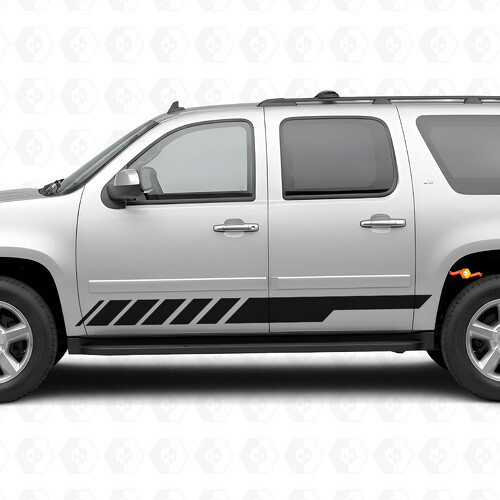 Schuine Racing Deur- en Zijschort Vinyl Strepen voor Chevrolet Suburban GMT900 2007-2014
