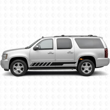 Schuine Racing Deur- en Zijschort Vinyl Strepen voor Chevrolet Suburban GMT900 2007-2014_2