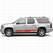 Schuine Racing Deur- en Zijschort Vinyl Strepen voor Chevrolet Suburban GMT900 2007-2014_4