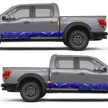 Topografische Kaart Patroon Zijdeuren Rocker Panel Vinyl Decal Sticker voor Ford F-150 2