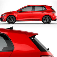 Racing zijstrepen & GTI 50 spoiler vinyl decalset voor Volkswagen Golf GTI Edition 50_2