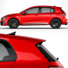 Racing zijstrepen & GTI 50 spoiler vinyl decalset voor Volkswagen Golf GTI Edition 50_3