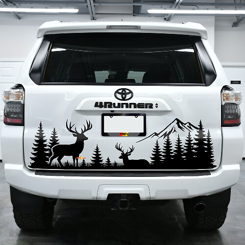 Rear Mountains Forest Deer Vinyl Decals Stickers for Toyota 4Runner