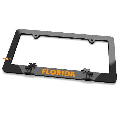 Florida State Palms Black Grey Acrylic License Plate Frame 1