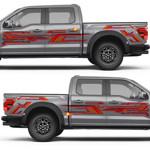 Retro Block Side Door Rear Fender Vinyl Decal Sticker for Ford F-150 1