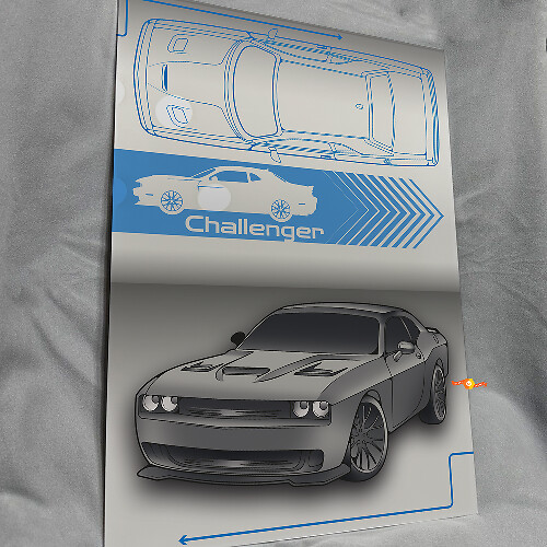 Custom Challenger Glanzend Acryl Garage Wandpaneel voor Dodge Challenger fans 1