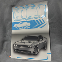 Custom Challenger Glanzend Acryl Garage Wandpaneel voor Dodge Challenger fans 2