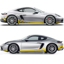 Rocker Panel Agterzijde Vlag Zijkant Strepen Grafische Decal Voor Porsche 718 Cayman 3