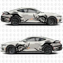 Abstracte Grafische Zijkanten Deuren Spatborden Vinyl Decals Stickers voor Ford Mustang 3