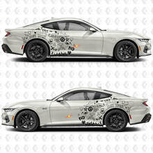 Street Graffiti Stijl Zijdeuren Achterspatborden Vinyl Decals Stickers voor Ford Mustang 2