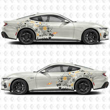 Street Graffiti Stijl Zijdeuren Achterspatborden Vinyl Decals Stickers voor Ford Mustang 3