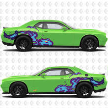 Tongues Of Flame zijdeuren achterspatborden vinyl decals stickers voor Dodge Challenger 3