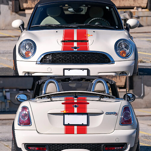 Racing Strepen Motorkap Achter Vinyl Decals Stickers voor Mini Cooper R59