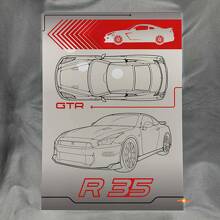 Custom R35 Glanzend Acryl Garage Muurkunst Paneel voor Nissan R35 fans 2