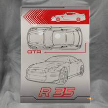 Custom R35 Glanzend Acryl Garage Muurkunst Paneel voor Nissan R35 fans_2