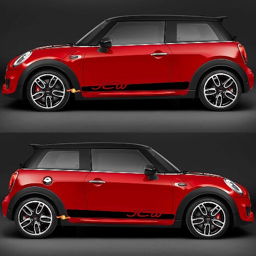 JCW ZijdDeurs Strepen Grafische Decal Sticker voor Mini Cooper F56 1