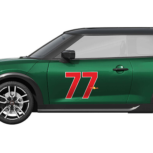 77 Logo Racing Grafische Zijdeur Vinyl Sticker Decal voor Mini Cooper S