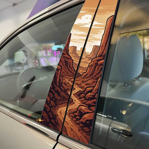 Desert Canyon Landschap Pilarendeuren Vinyl Decal Sticker 1