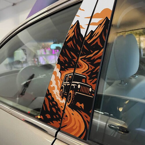 Off-road Bergen Stofspoor Pilaar Deuren Vinyl Decal Sticker 1