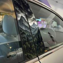 Stormachtige Lucht Wilde Bos Bergen Pilaar Deuren Vinyl Decal Sticker 2