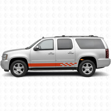 Geruite Lightning Deur- en Rockerpaneel Vinylstrepen voor Chevrolet Suburban GMT900 2007-2014_4