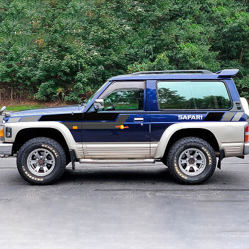 Kleurblokken Strepen Safari Zijdeuren en Spatborden Vinyl Decal Sticker Voor Nissan Patrol 1