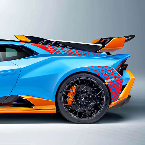Ruitenpatroon Racing Achterspatbord Vinyl Decal Kit voor Lamborghini Huracan STO_1